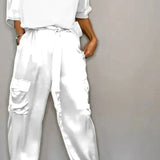 Bindi™ Conjunto Elegante de Camisa de Manga Corta y Pantalones Informales