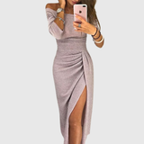 Vestido Maxi Isabeau con Cuello Halter y Ajuste Fluido