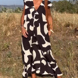 Vestido Estampado Elegante Stéphanie™ con Cuello en V
