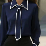 Blusa con Lazo Contrastante Maison