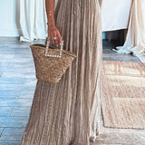 Vestido Plisado Sin Mangas Estampado