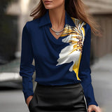 Blusa de Satén Joyce con Escote en V para Mujer