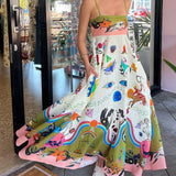Vestido Lencero Estampado Elegante