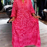 Vestido Estampado con Cuello en V