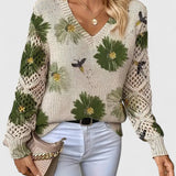 Suéter Elegante con Estampado Floral Aurélie