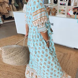 Vestido Casual Estampado Modena con Escote en V y Manga Media para Mujer