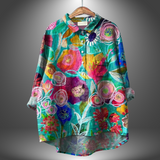 Camisa Floral Artesanal Virginia para Mujer