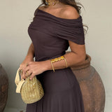 Vestido Largo Off-Shoulder Claudia™ para Bodas y Ocasiones Especiales