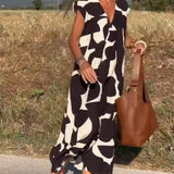 Vestido Estampado Elegante Stéphanie™ con Cuello en V