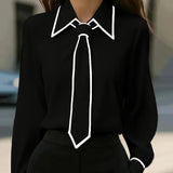 Blusa con Lazo Contrastante Maison