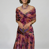 Vestido Largo Floral Alondra con Escote en V