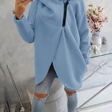 Sudadera con Cremallera Asimétrica