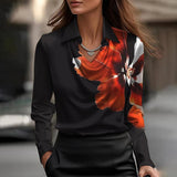 Blusa de Satén Joyce con Escote en V para Mujer