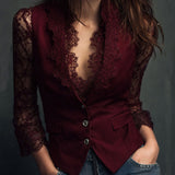 Blazer de Mujer Negro con Encaje Claudia