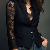 Blazer de Mujer Negro con Encaje Claudia