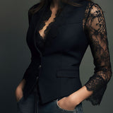 Blazer de Mujer Negro con Encaje Claudia