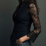 Blazer de Mujer Negro con Encaje Claudia