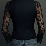 Blazer de Mujer Negro con Encaje Claudia