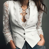 Blazer de Mujer Negro con Encaje Claudia