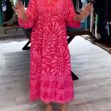 Vestido Estampado Inge™ con Cuello en V