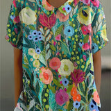 Camisa Floral Acuarela Margarita para Mujer