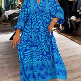 Vestido Estampado con Cuello en V