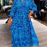 Vestido Estampado Inge™ con Cuello en V