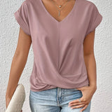 Camiseta Casual Cuello V Corazón Cleo