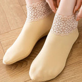 Juego de Calcetines de Terciopelo con Encaje Maison