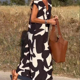 Vestido Estampado Ellen con Escote en Pico