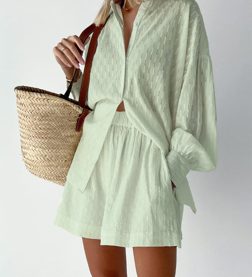 Conjunto Elegante de Camisa y Pantalones Cortos Maud