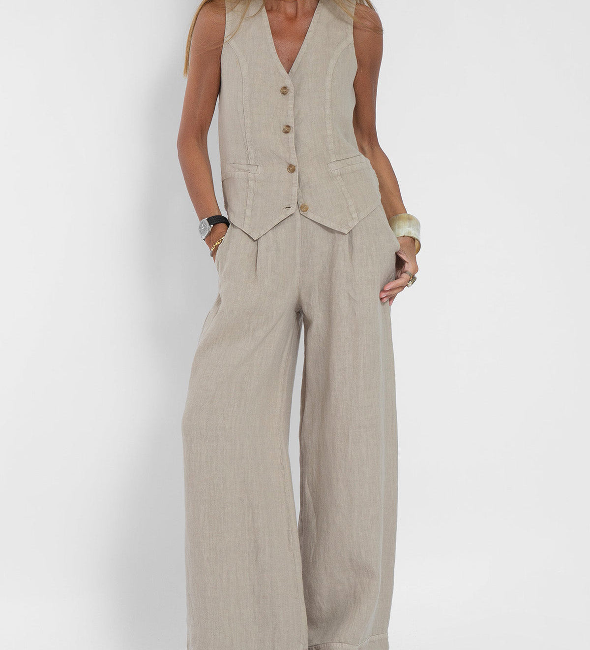 Conjunto de Chaleco y Pantalón Ancho Ella