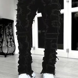 Pantalón de Mezclilla Desgastado en Capas