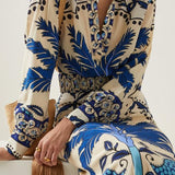 Conjunto Diana™ Elegante con Estampado Floral Azul