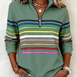 Sudadera con Cremallera Rayas Viena