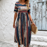 Vestido Midi Rayado Camuflaje para Mujer