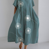 Vestido Largo Aurora con Estampado de Diente de León