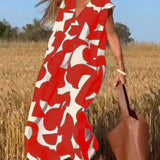 Vestido Estampado Elegante Stéphanie™ con Cuello en V