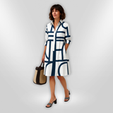 Vestido Midi Geométrico Helena
