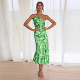 Vestido de Satén Floral Diane