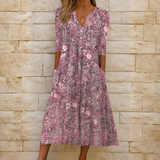 Vestido Elegante Olivia con Escote en V para Mujer