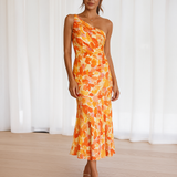 Vestido de Satén Floral Diane