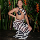 Vestido de Cebra Paola ™ con Aberturas