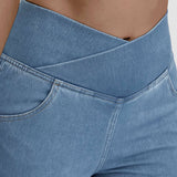 Pantalones de Mezclilla Cintura Cruzada Majestic™