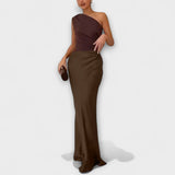 Vestido Elegante de Un Solo Hombro Amarílis