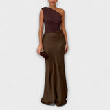 Vestido Elegante de Un Solo Hombro Amarílis