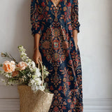 Vestido Túnica Floral Vintage Sophie con Bolsillos