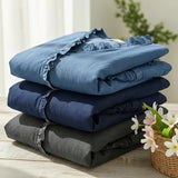 Blusa de Denim Fluido con Escote en V y Volantes Adele
