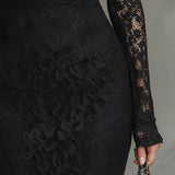 Vestido Maxi de Encaje Negro Veronika
