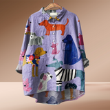 Blusa Exclusiva Astrid con Estampado de Perro